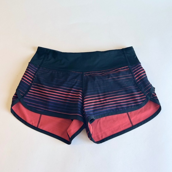 New Lululemon Black Pink Navy Athletic Shorts size 2 - Picture 1 of 11
